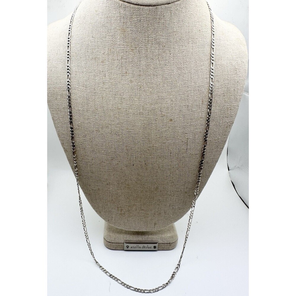 925 Italy Sterling Silver Solid Figaro Chain Necklace 30” 3mm